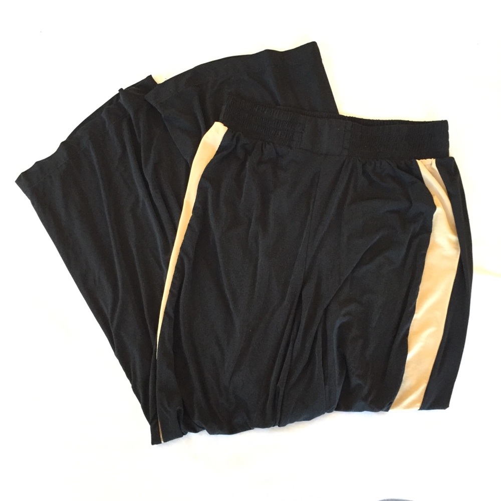 ZARA Black & Tan Side Stripe Pants Wide Leg - Picture 2 of 5